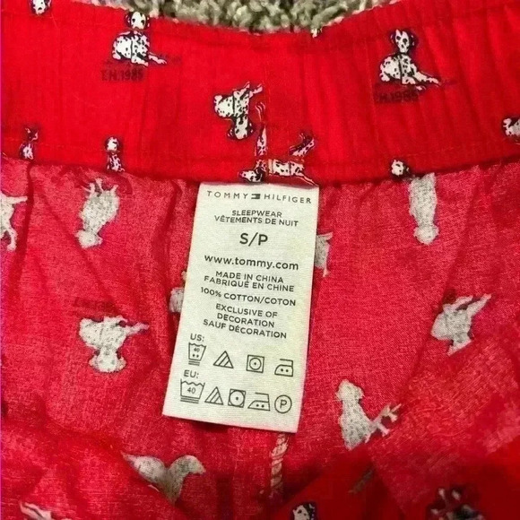 NEW Tommy Hilfiger Size Small red Dalmatian pajama pants - Picture 3 of 3